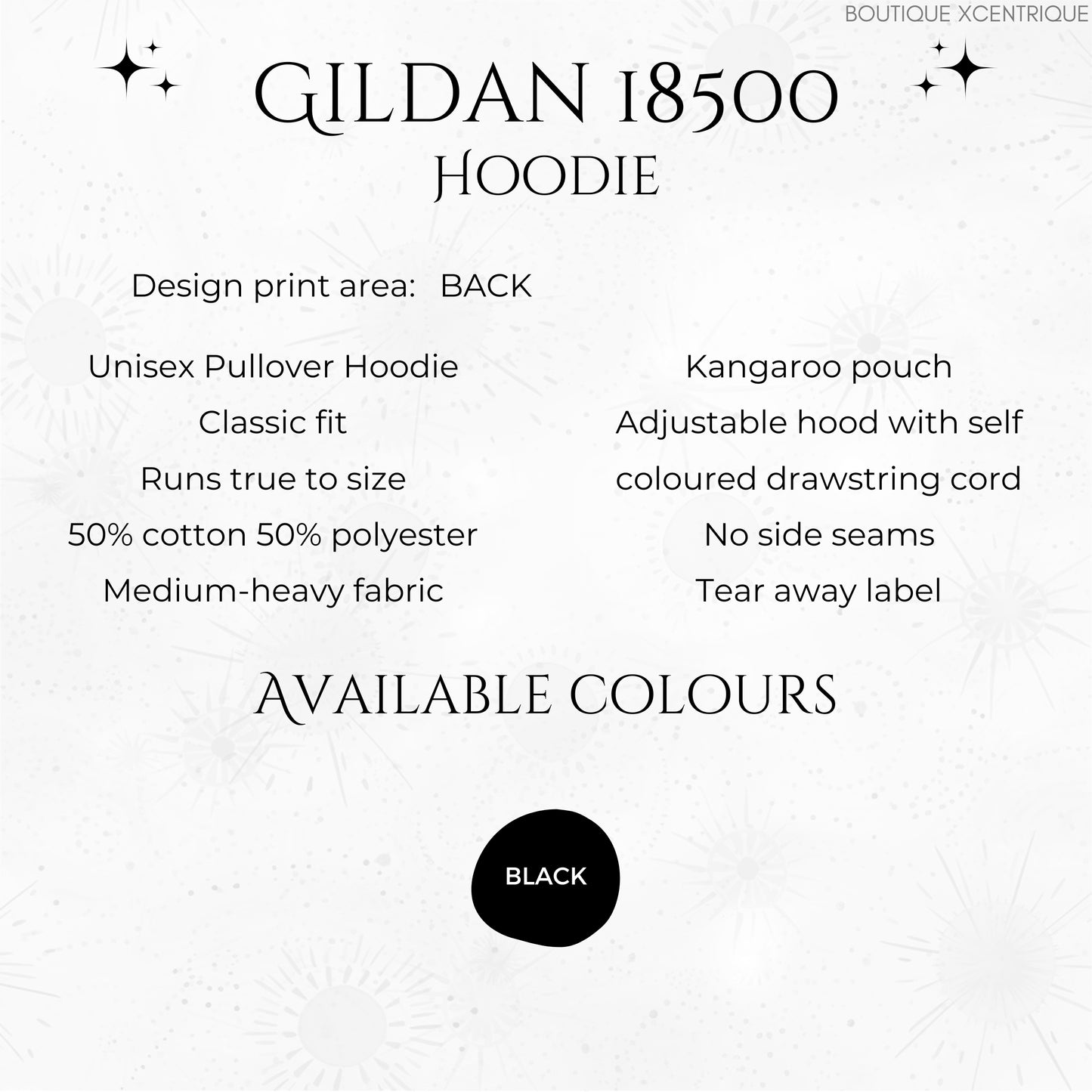 Norwegian Moth Hoodie - Alternative Witchy Gothic Hoodie - Back Graphic Hoodie