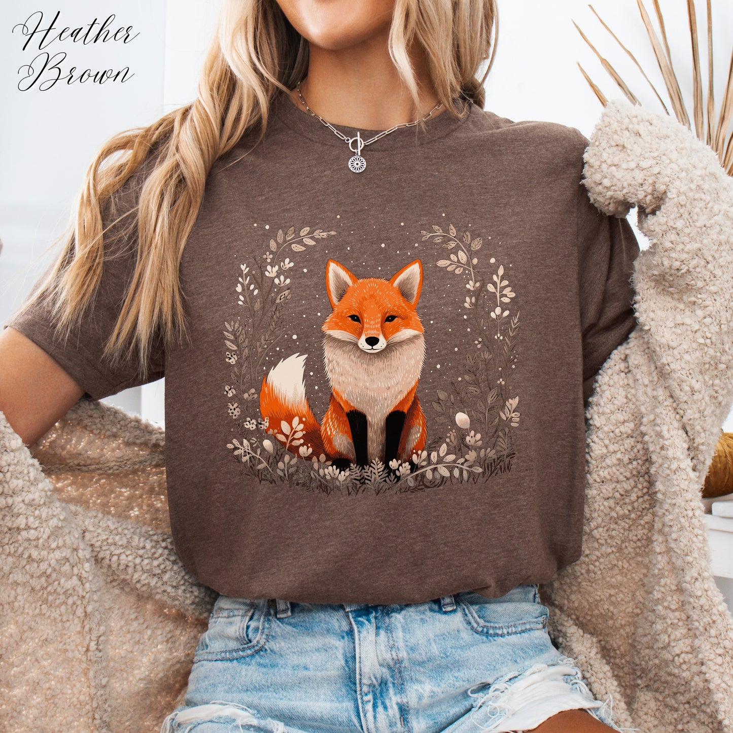 Boho Red Fox Shirt - Vintage Aesthetic Woodland Creature Graphic Tee