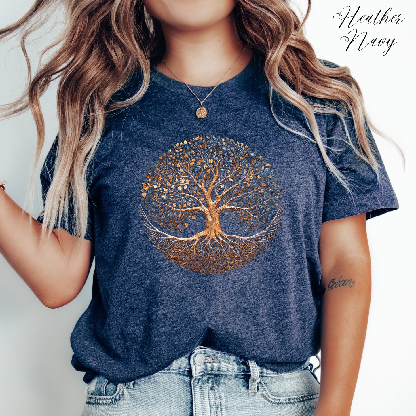 Autumnal Tree of Life Graphic Tee - Bohemian Tree Shirt - Vintage Style Boho Shirt