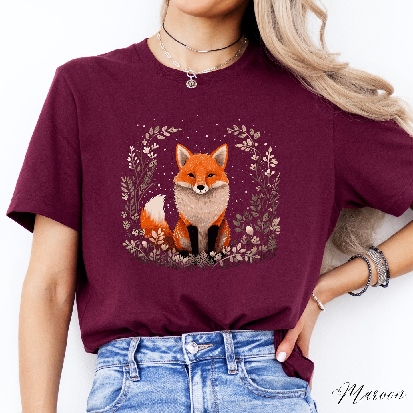 Boho Red Fox Shirt - Vintage Aesthetic Woodland Creature Graphic Tee