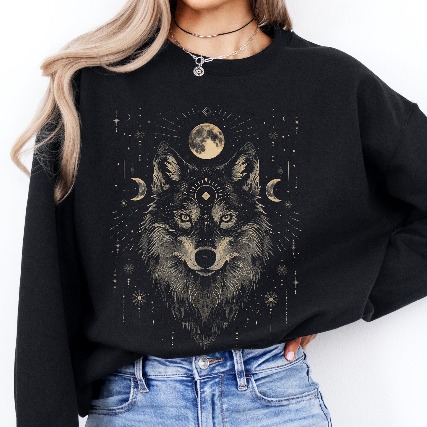 Wolf Moon Sweatshirt - Mystic Folklore Jumper