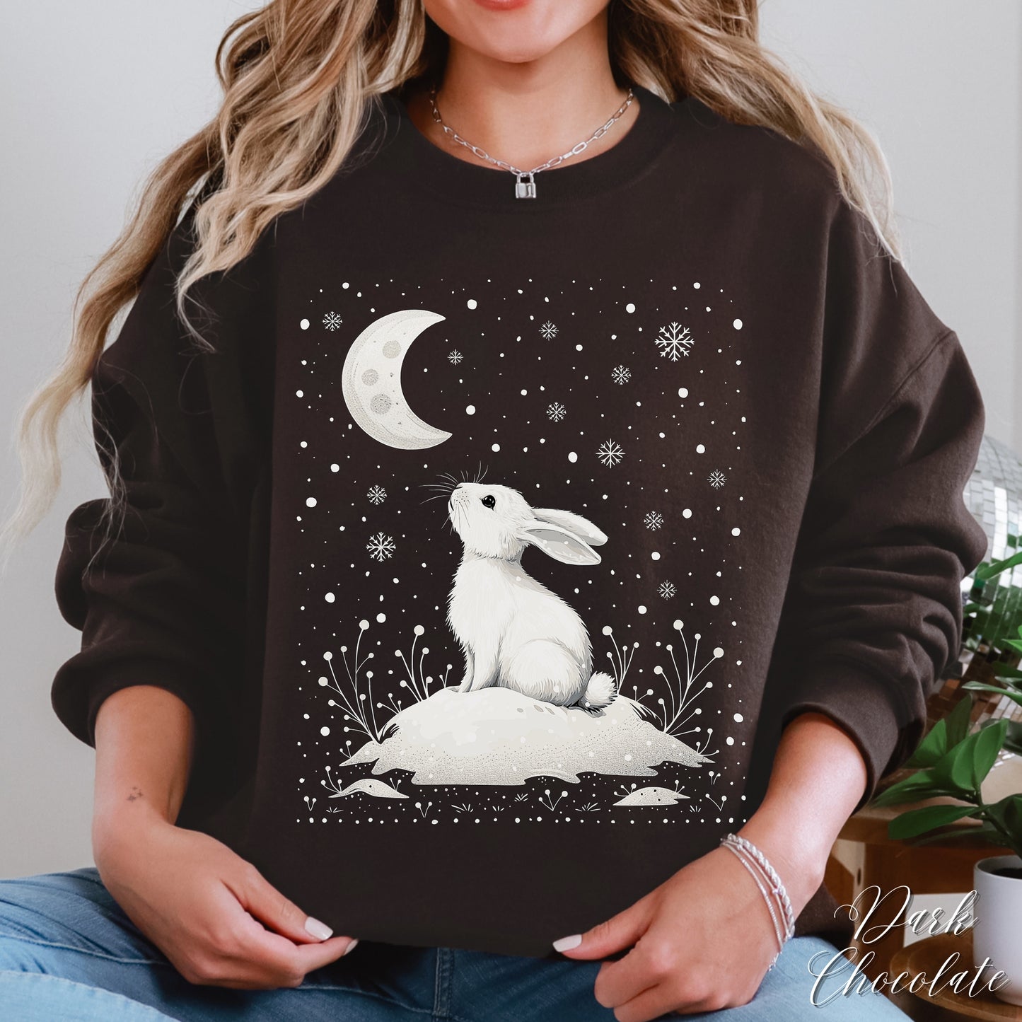 Winter Rabbit Christmas Sweatshirt - Boho Arctic Animal Jumper