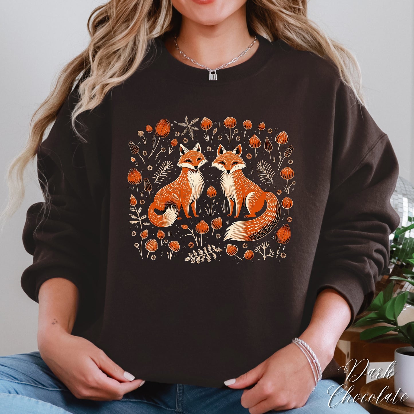 Forest Fox Sweatshirt - Boho Woodland Animal Sweatshirt - Autumn Jumper