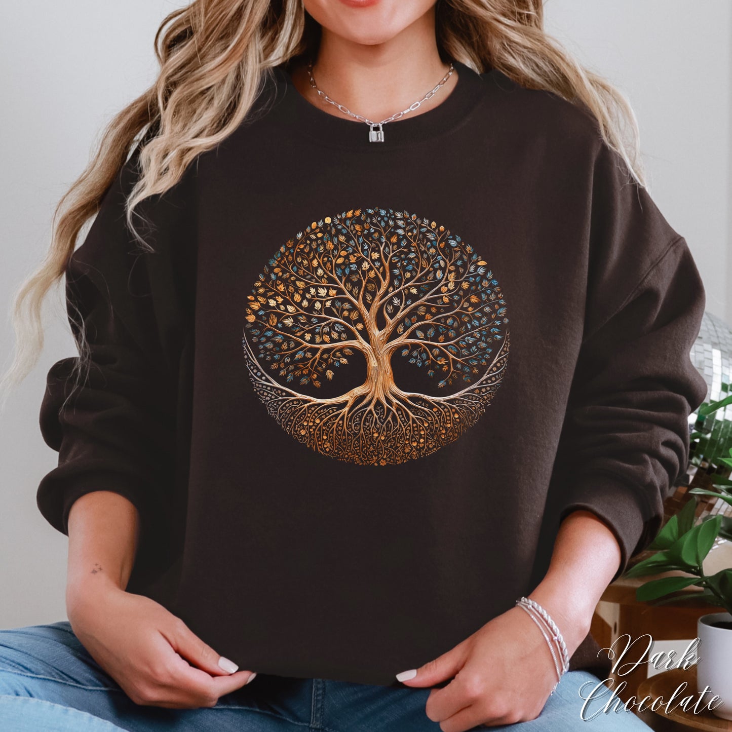 Autumnal Tree of Life Jumper - Bohemian Tree Sweatshirt - Vintage Aesthetic Sweatshirt