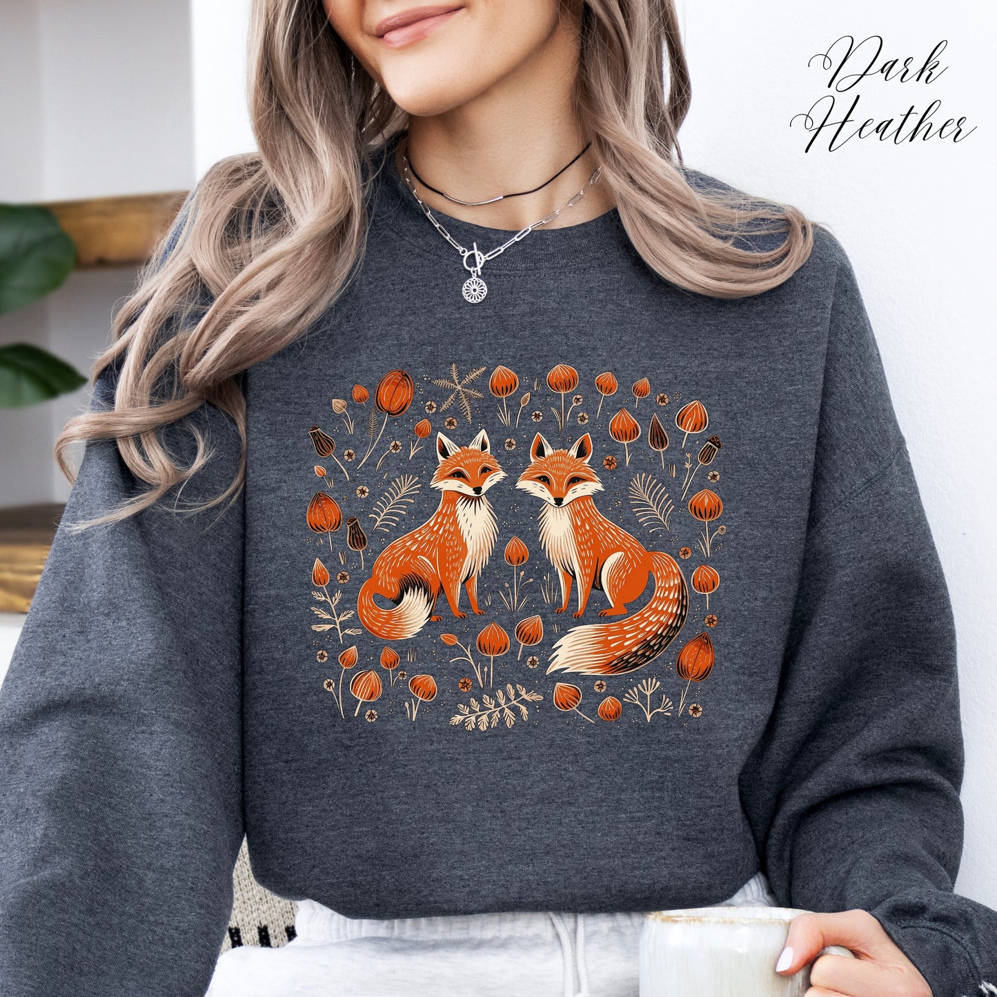 Forest Fox Sweatshirt - Boho Woodland Animal Sweatshirt - Autumn Jumper