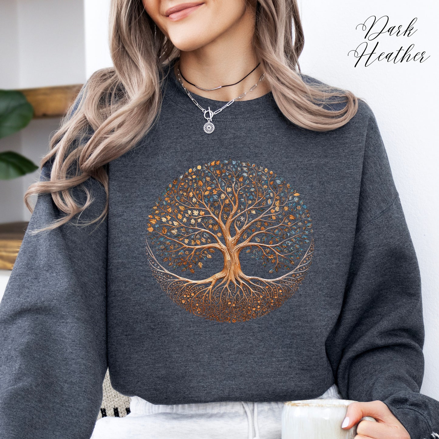 Autumnal Tree of Life Jumper - Bohemian Tree Sweatshirt - Vintage Aesthetic Sweatshirt