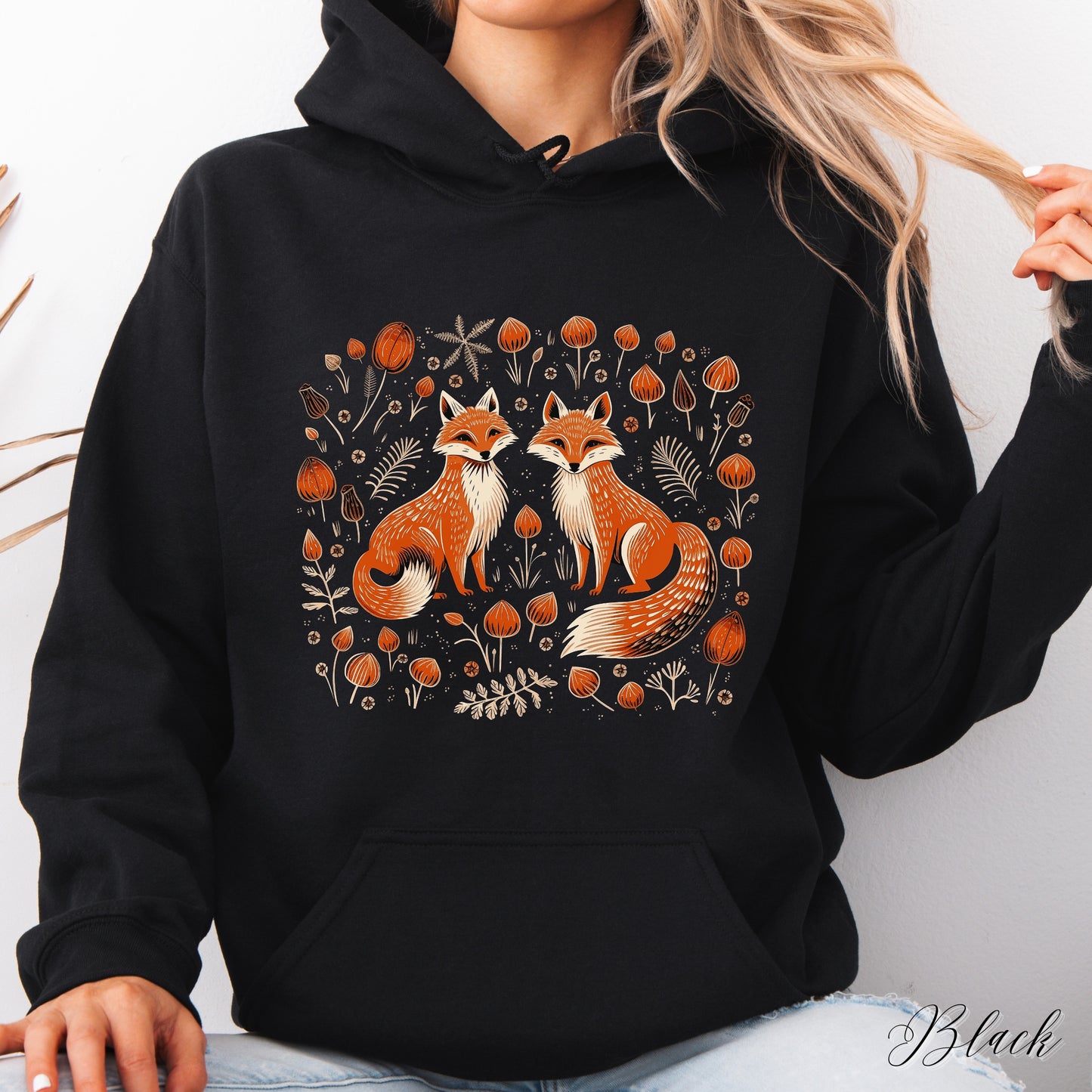 Fall Forest Fox Hoodie - Autumn Hoodie - Woodland Animal Hoodie