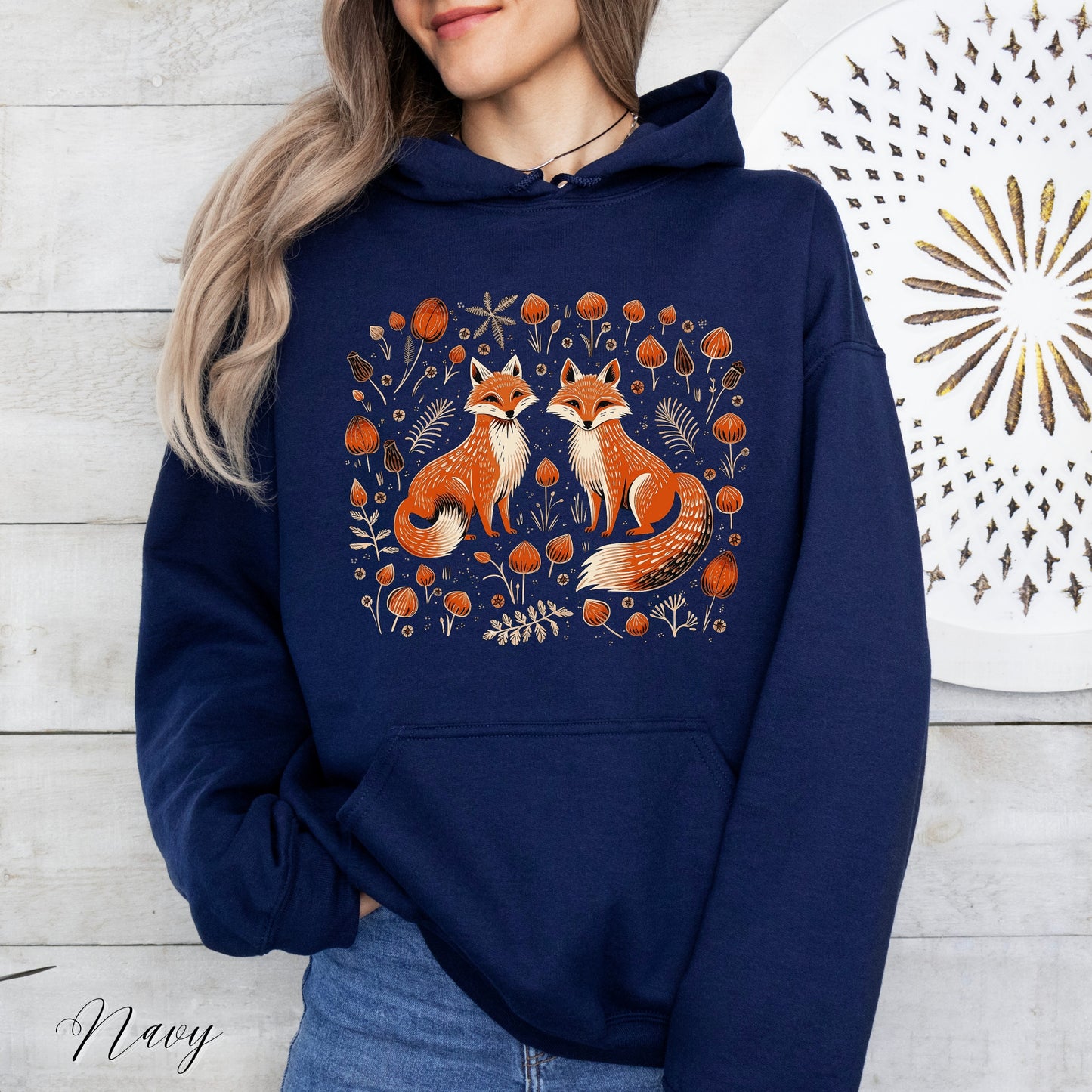 Fall Forest Fox Hoodie - Autumn Hoodie - Woodland Animal Hoodie