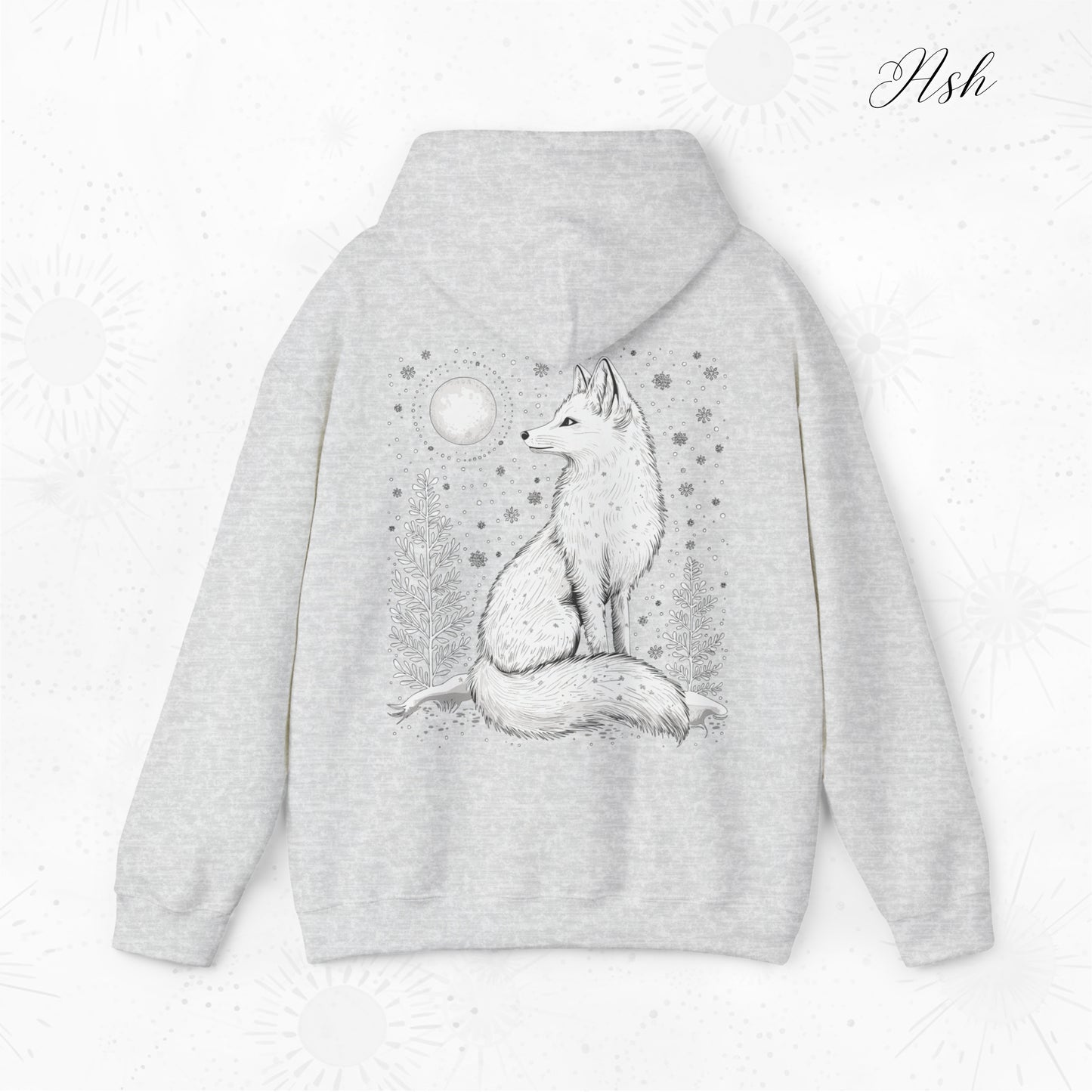 Snowy Arctic Fox Hoodie - Bohemian Christmas Hoodie