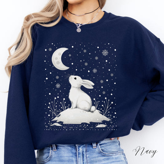 Winter Rabbit Christmas Sweatshirt - Boho Arctic Animal Jumper
