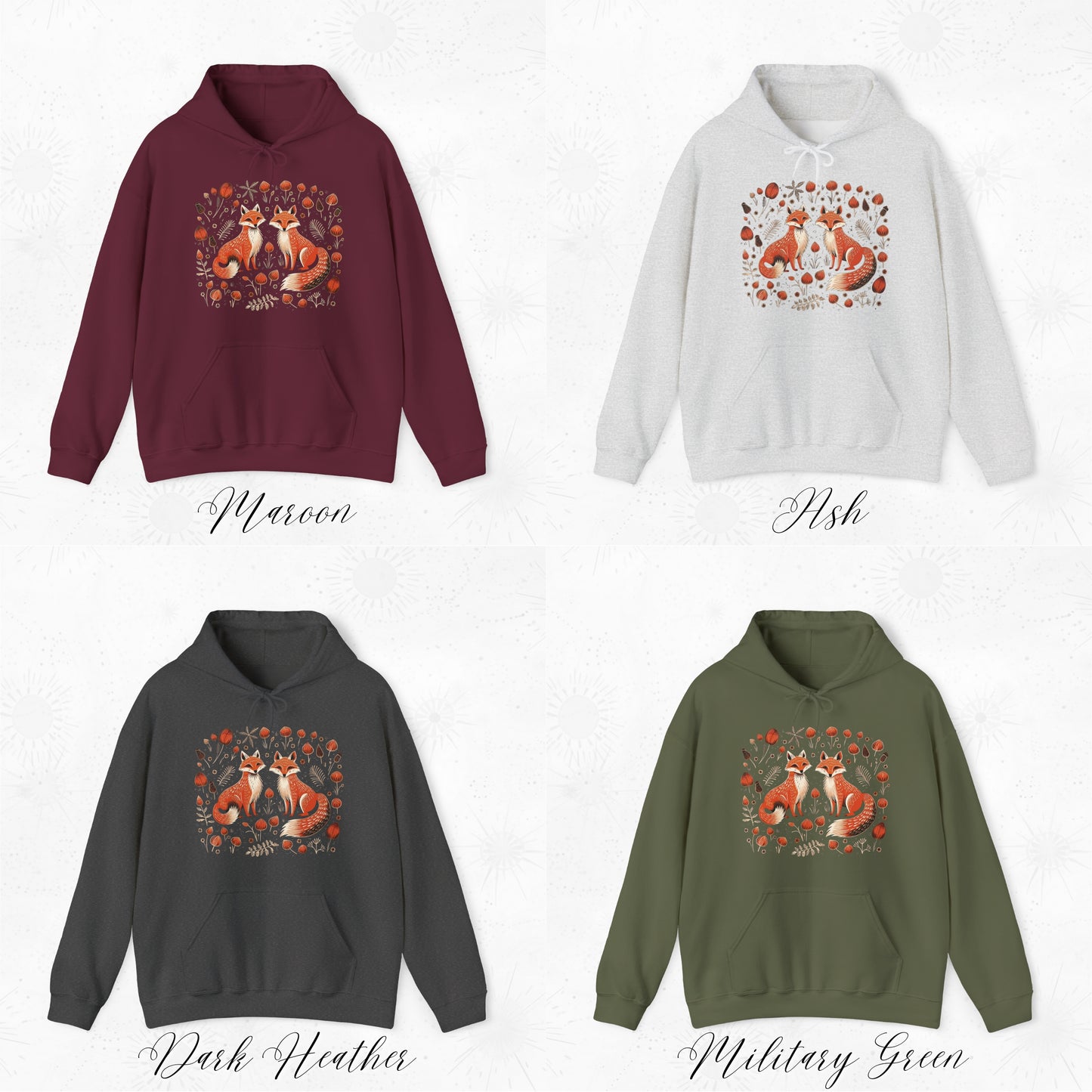 Fall Forest Fox Hoodie - Autumn Hoodie - Woodland Animal Hoodie