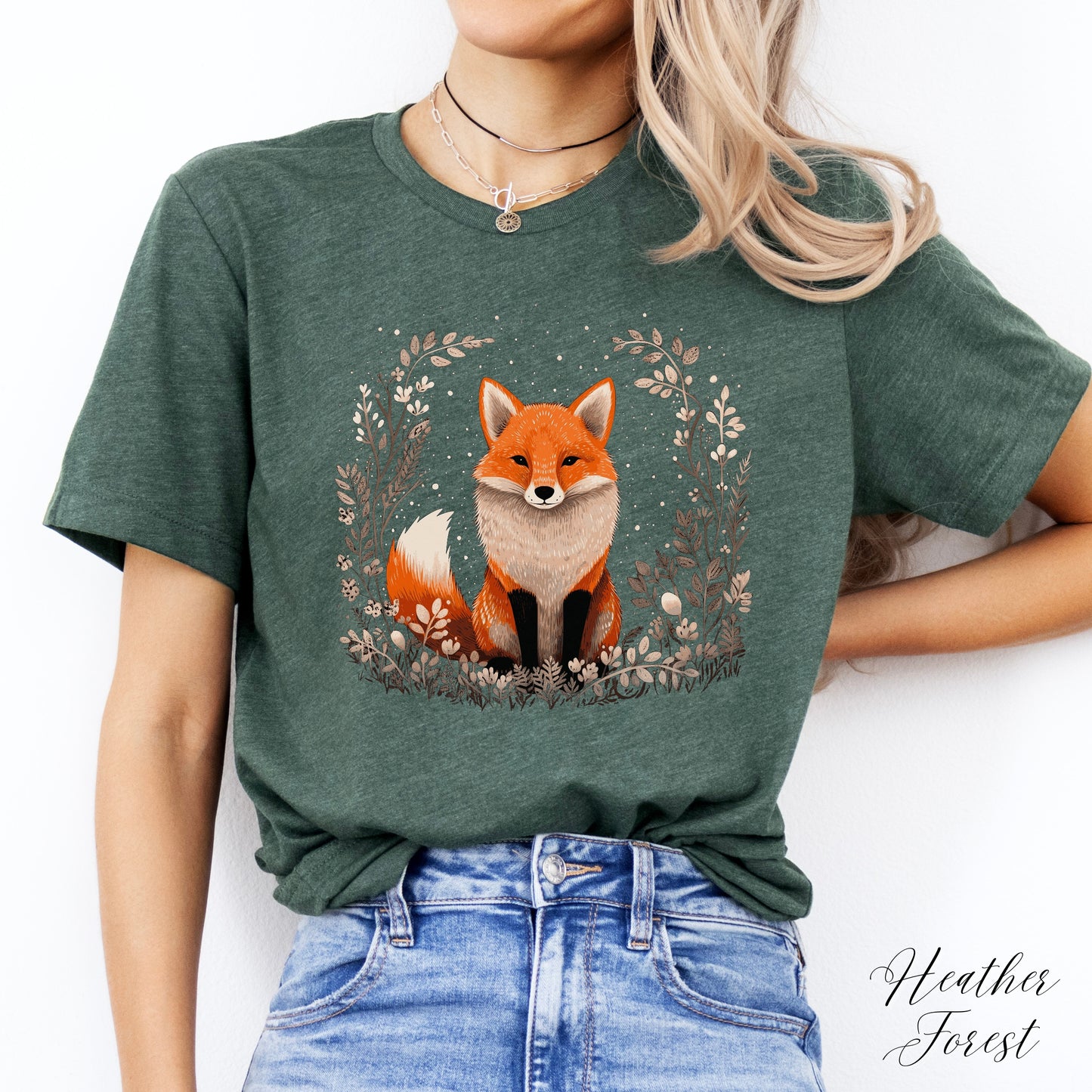 Boho Red Fox Shirt - Vintage Aesthetic Woodland Creature Graphic Tee