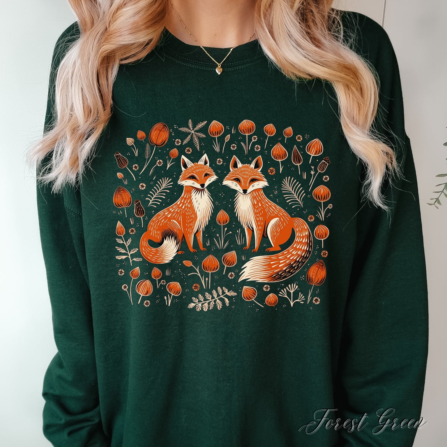 Forest Fox Sweatshirt - Boho Woodland Animal Sweatshirt - Autumn Jumper