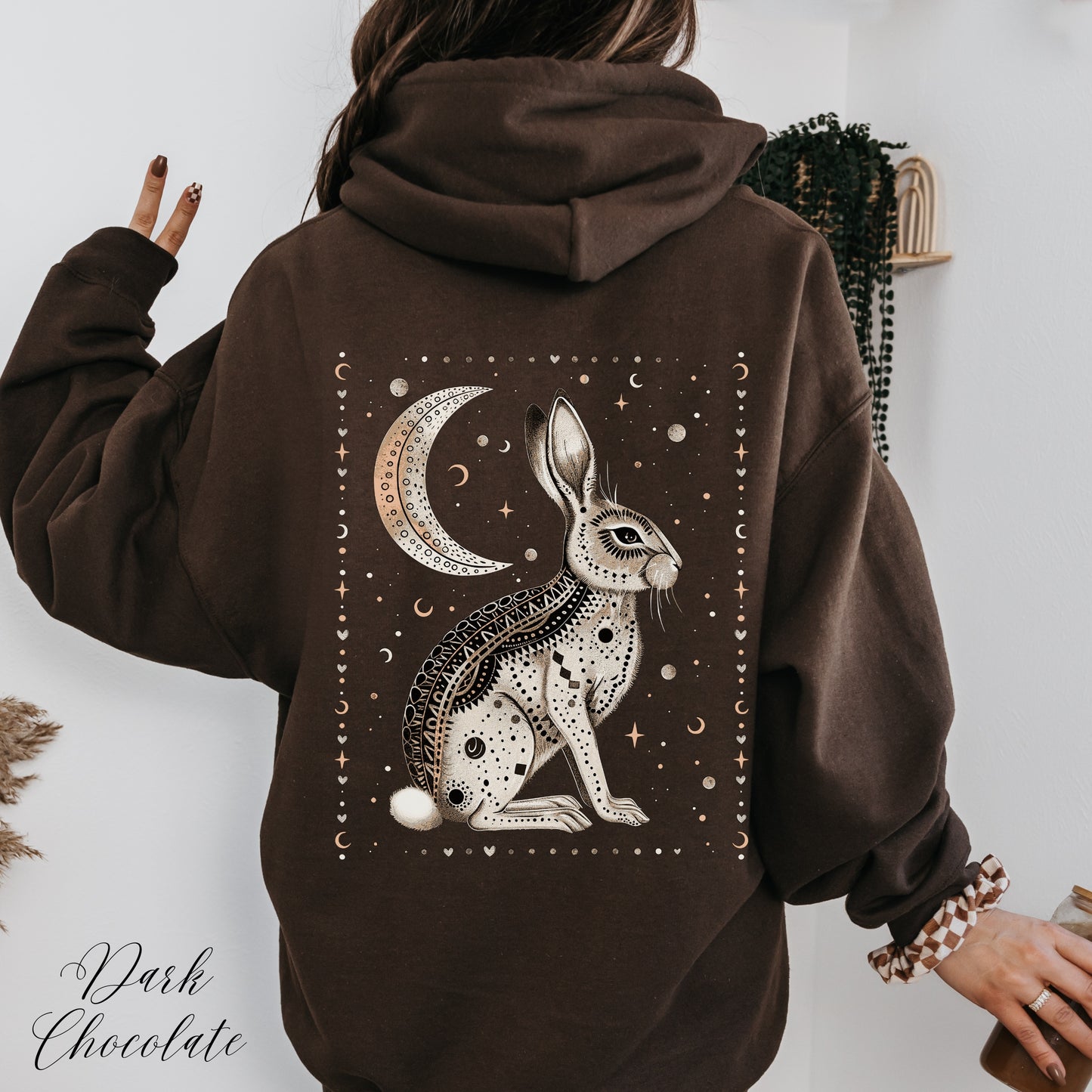 Mystic Rabbit Hoodie - Celestial Boho Animal Hoodie