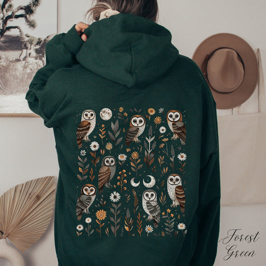 Goblincore Owl Hoodie - Enchanted Forest Bird Hoodie