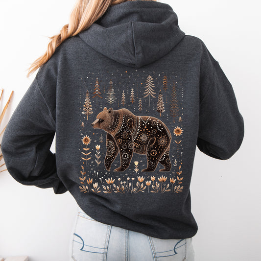 Scandinavian Bear Hoodie - Forest Animal Hoodie
