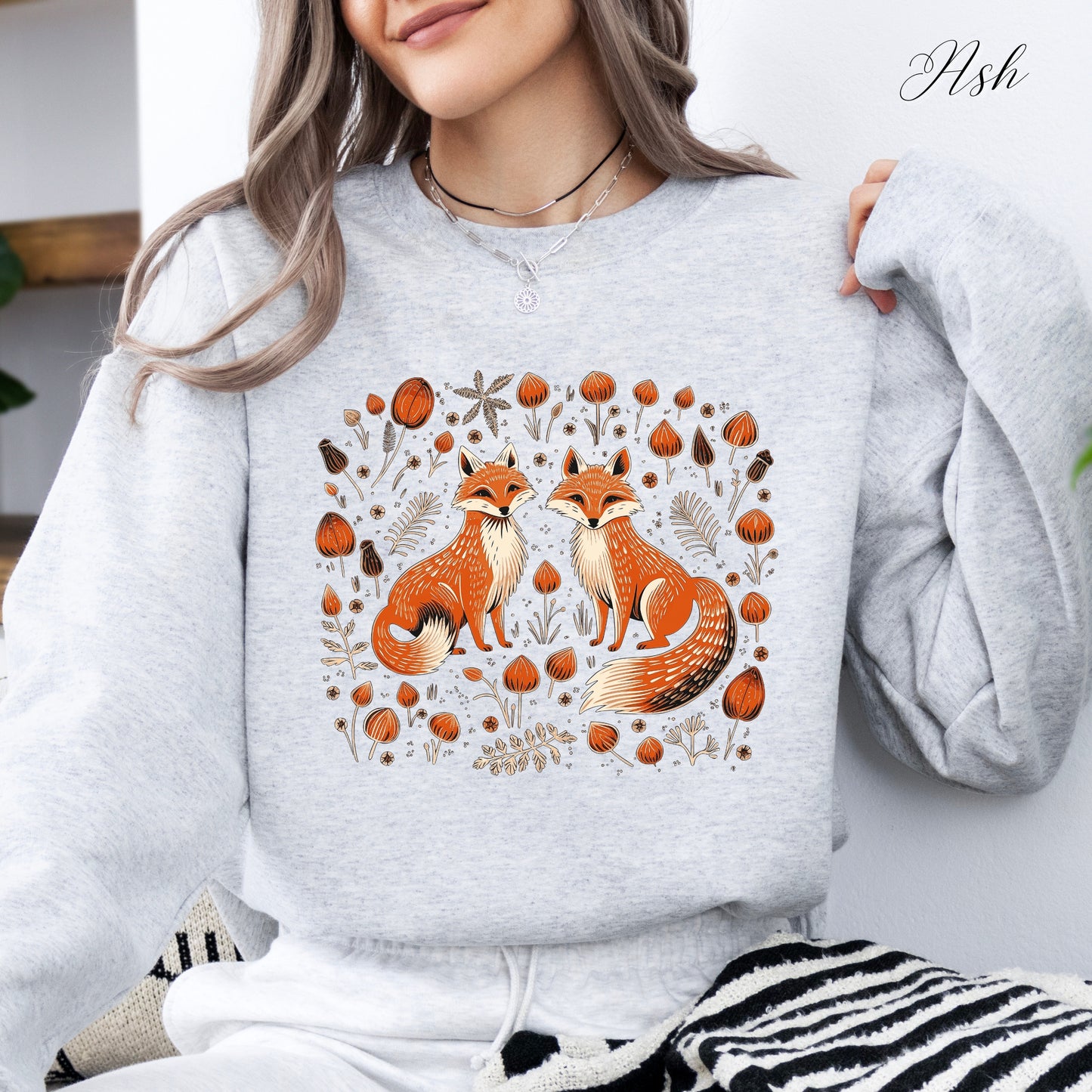 Forest Fox Sweatshirt - Boho Woodland Animal Sweatshirt - Autumn Jumper