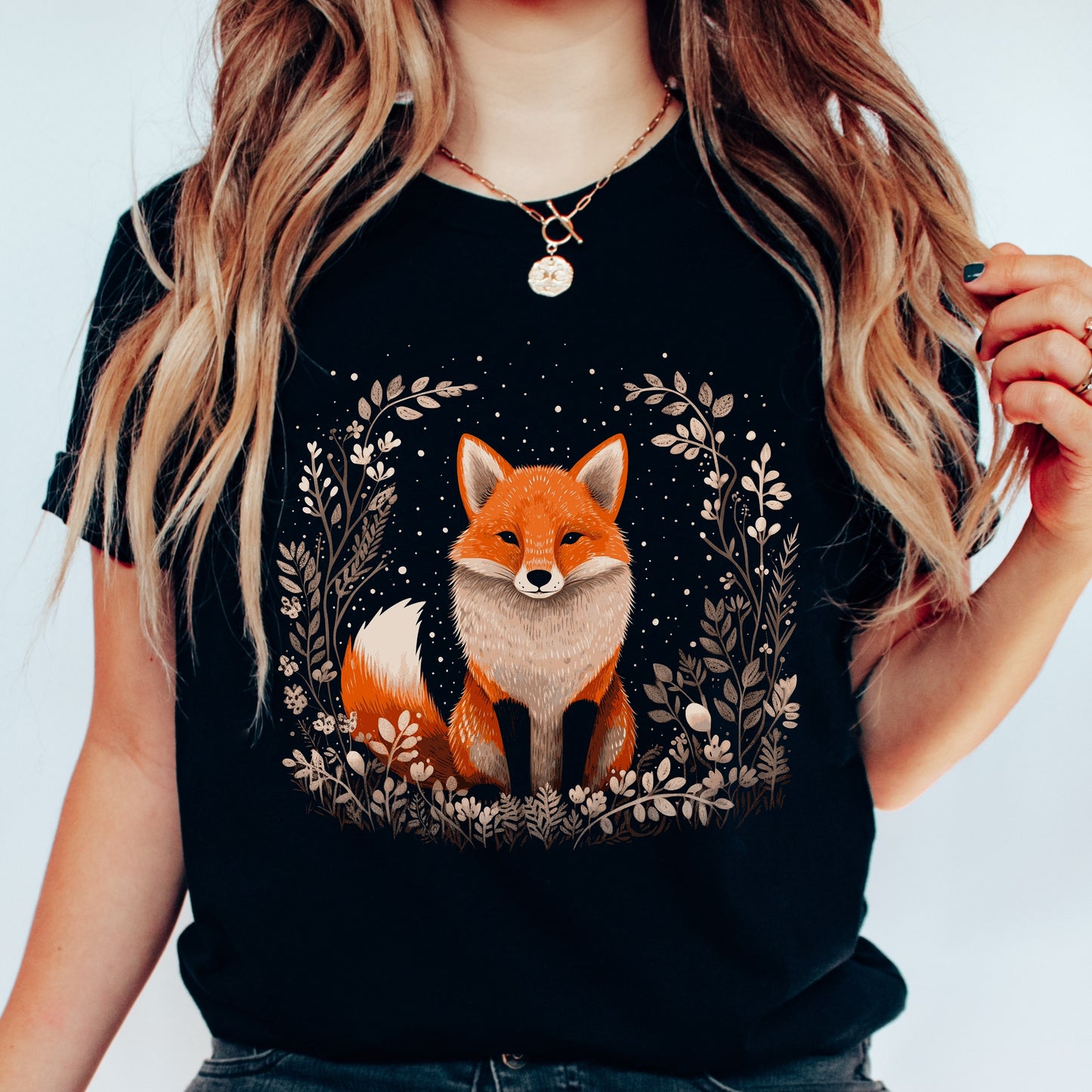 Boho Red Fox Shirt - Vintage Aesthetic Woodland Creature Graphic Tee