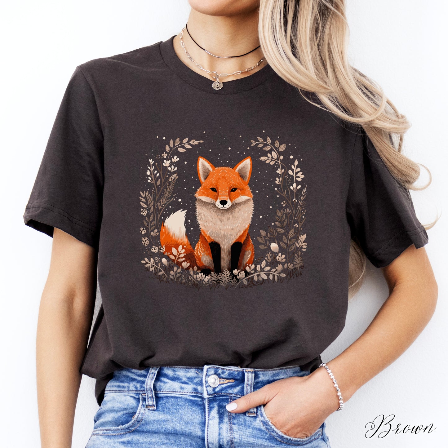 Boho Red Fox Shirt - Vintage Aesthetic Woodland Creature Graphic Tee