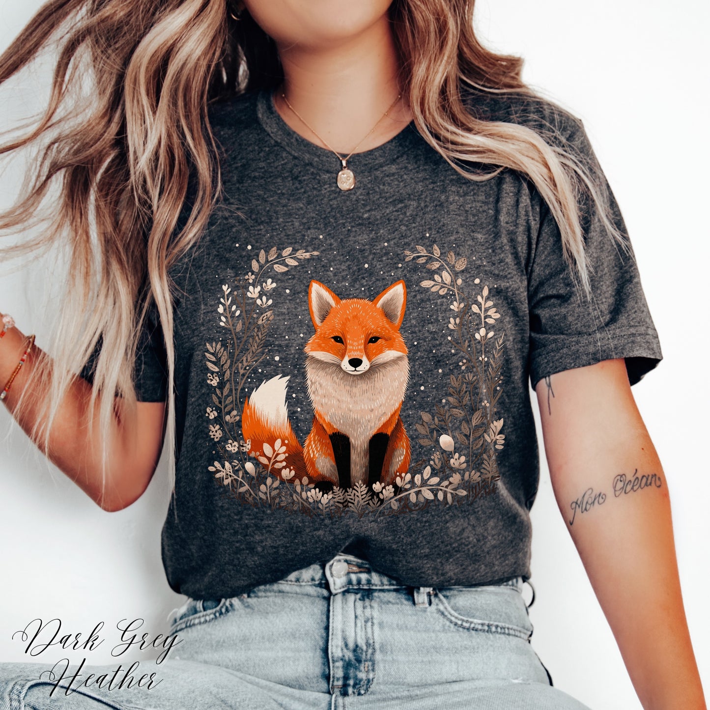 Boho Red Fox Shirt - Vintage Aesthetic Woodland Creature Graphic Tee