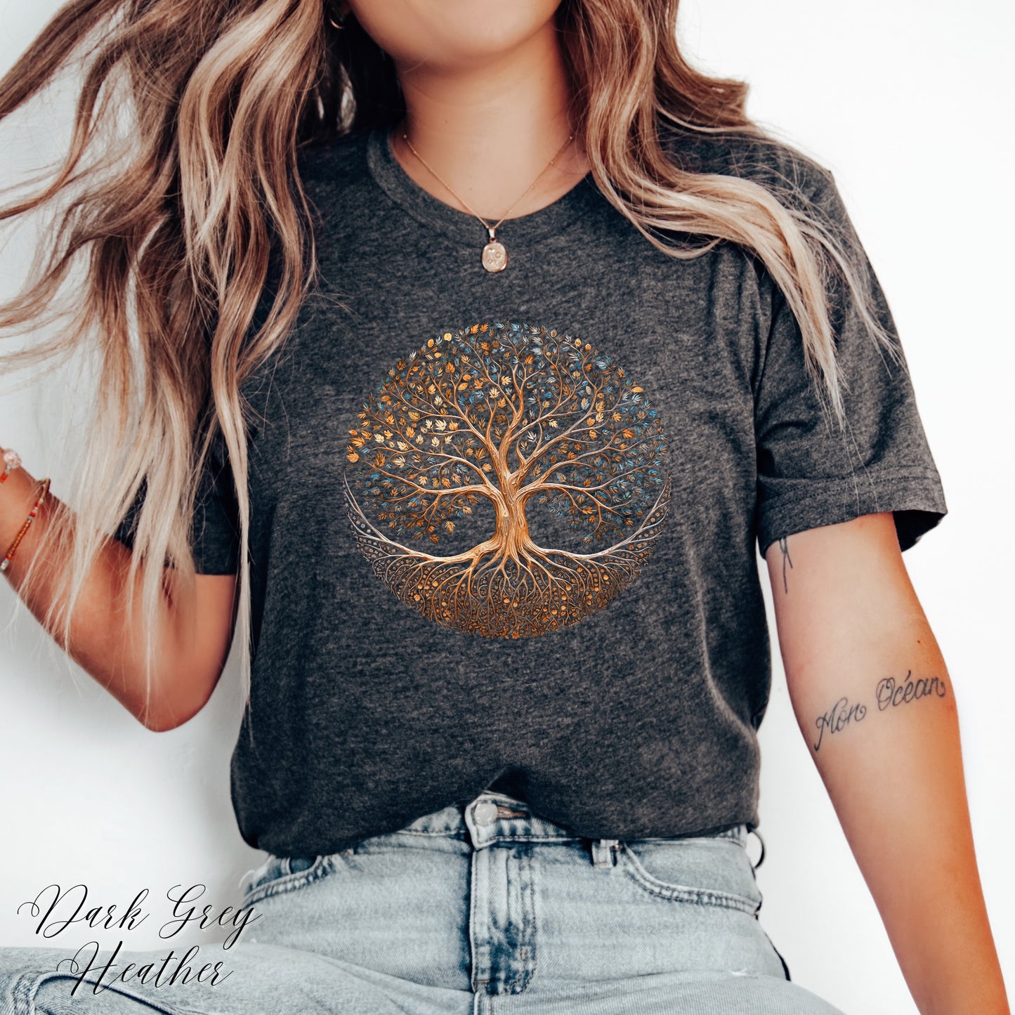 Autumnal Tree of Life Graphic Tee - Bohemian Tree Shirt - Vintage Style Boho Shirt