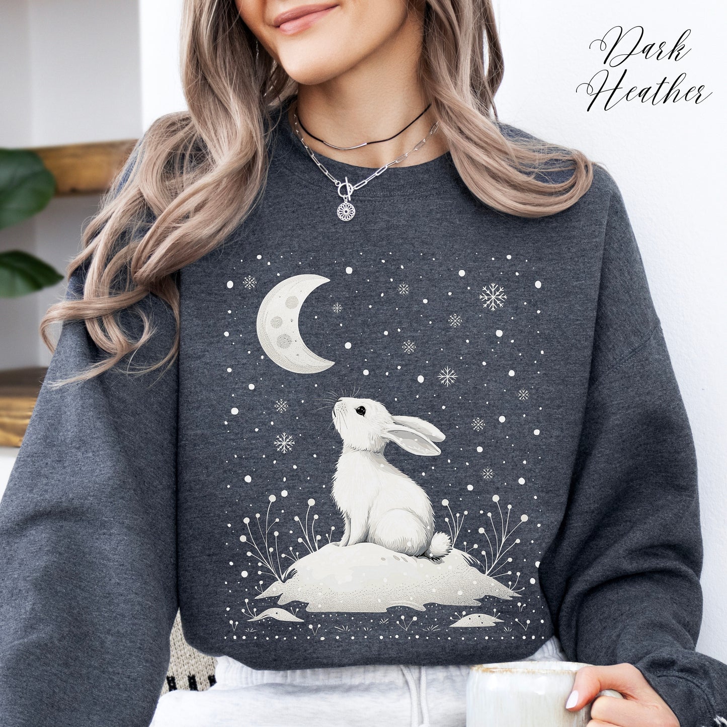 Winter Rabbit Christmas Sweatshirt - Boho Arctic Animal Jumper