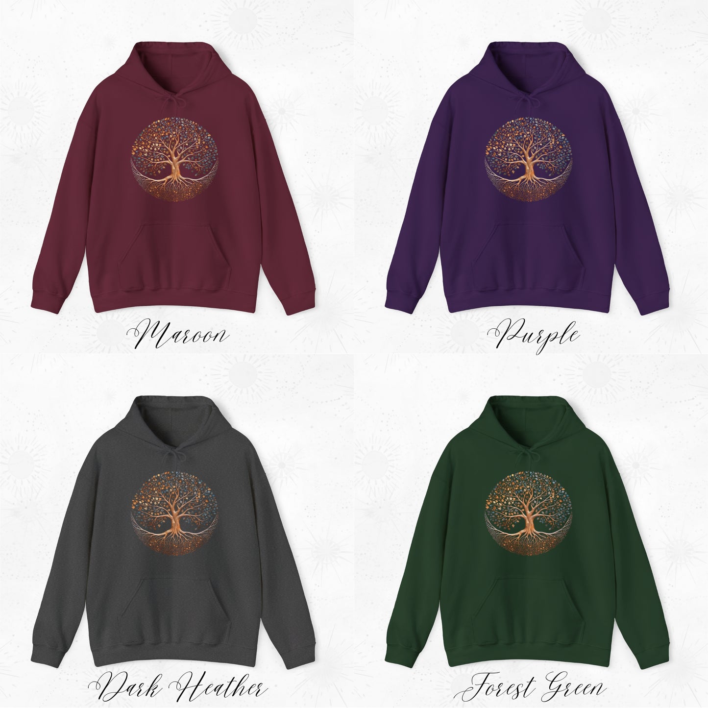Autumnal Tree of Life Hoodie - Bohemian Tree Sweatshirt