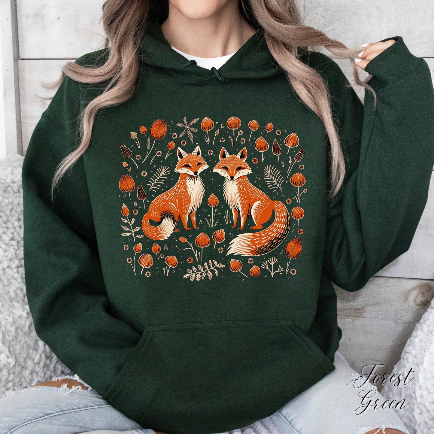 Fall Forest Fox Hoodie - Autumn Hoodie - Woodland Animal Hoodie