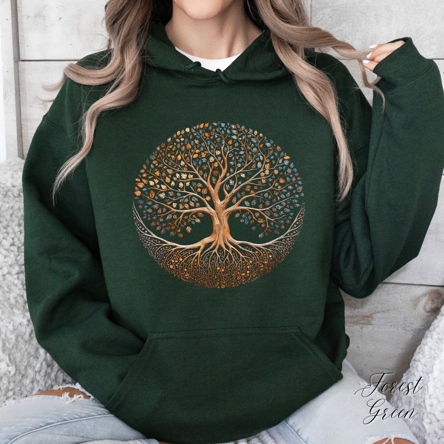 Autumnal Tree of Life Hoodie - Bohemian Tree Sweatshirt