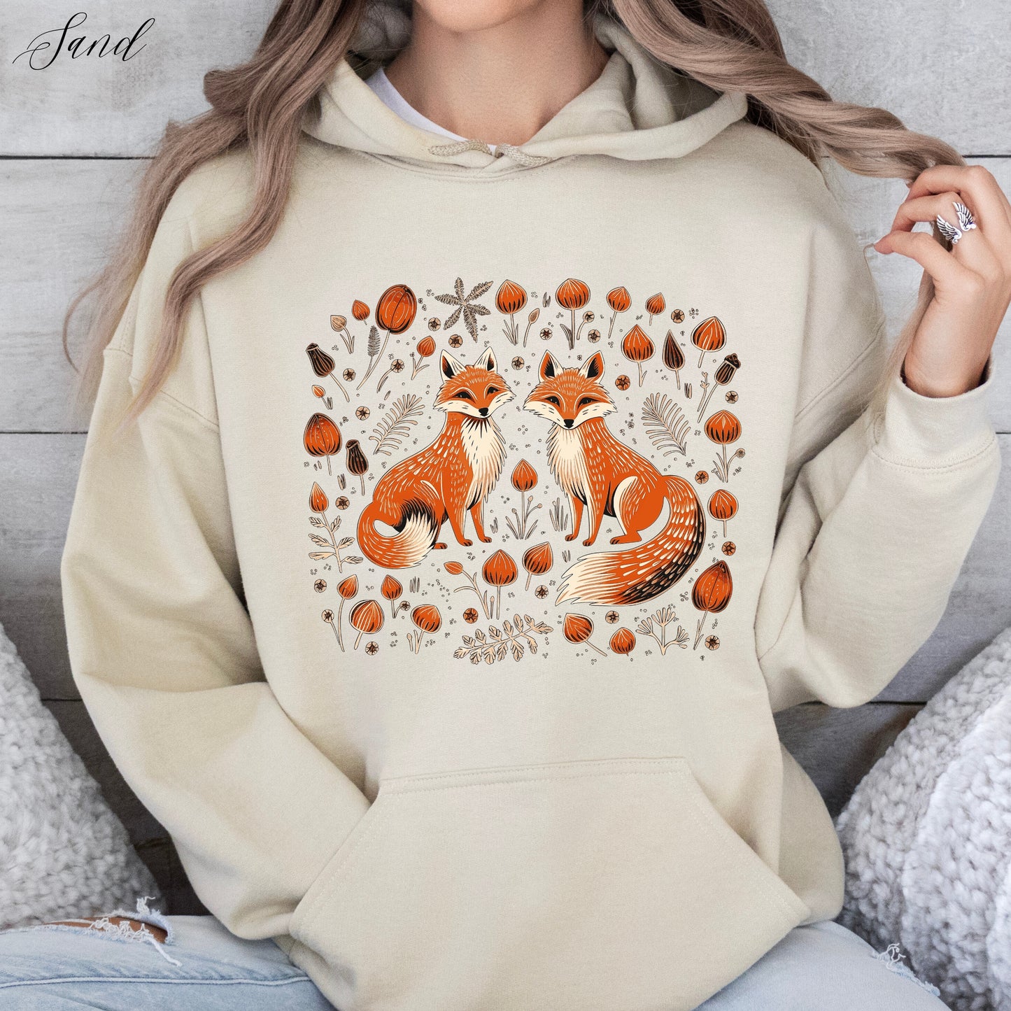 Fall Forest Fox Hoodie - Autumn Hoodie - Woodland Animal Hoodie