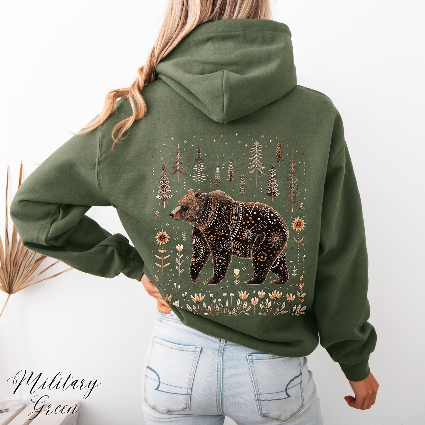 Scandinavian Bear Hoodie - Forest Animal Hoodie