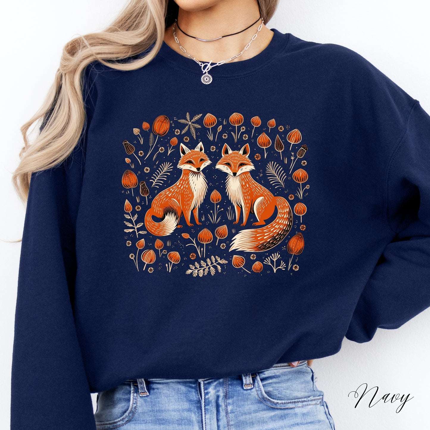 Forest Fox Sweatshirt - Boho Woodland Animal Sweatshirt - Autumn Jumper