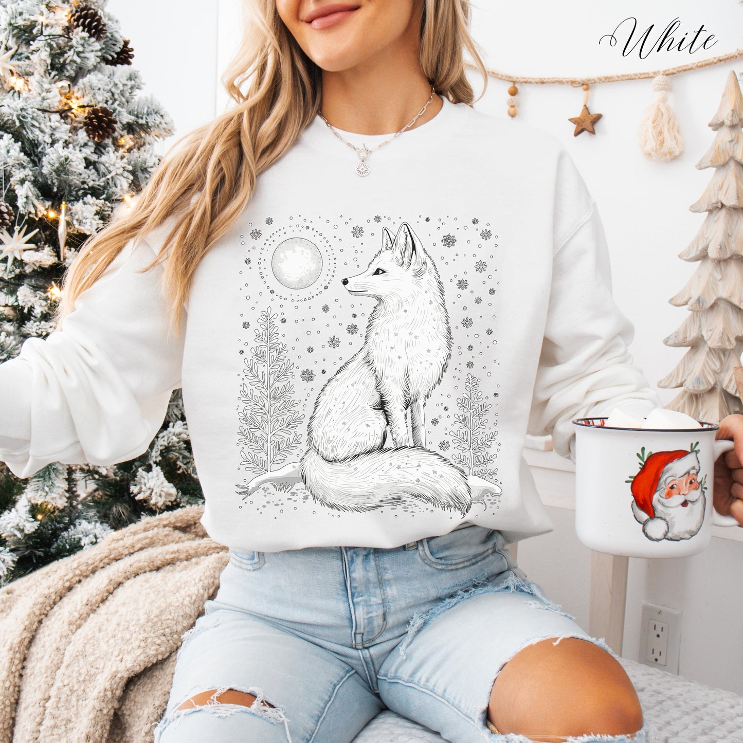 Arctic Fox Sweatshirt - Winter Animal Christmas Sweatshirt