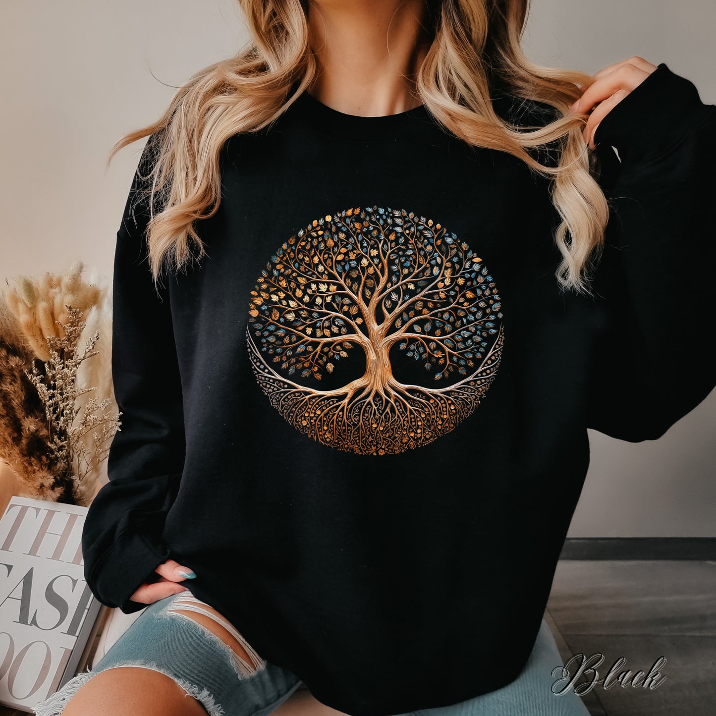 Autumnal Tree of Life Jumper - Bohemian Tree Sweatshirt - Vintage Aesthetic Sweatshirt