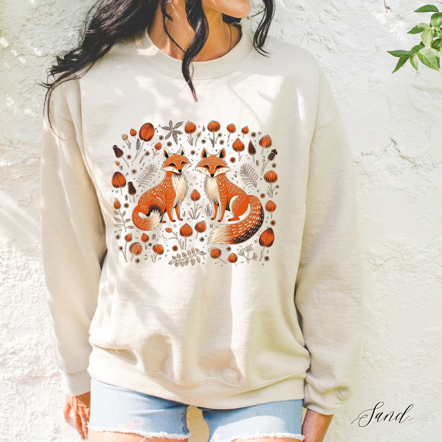 Forest Fox Sweatshirt - Boho Woodland Animal Sweatshirt - Autumn Jumper