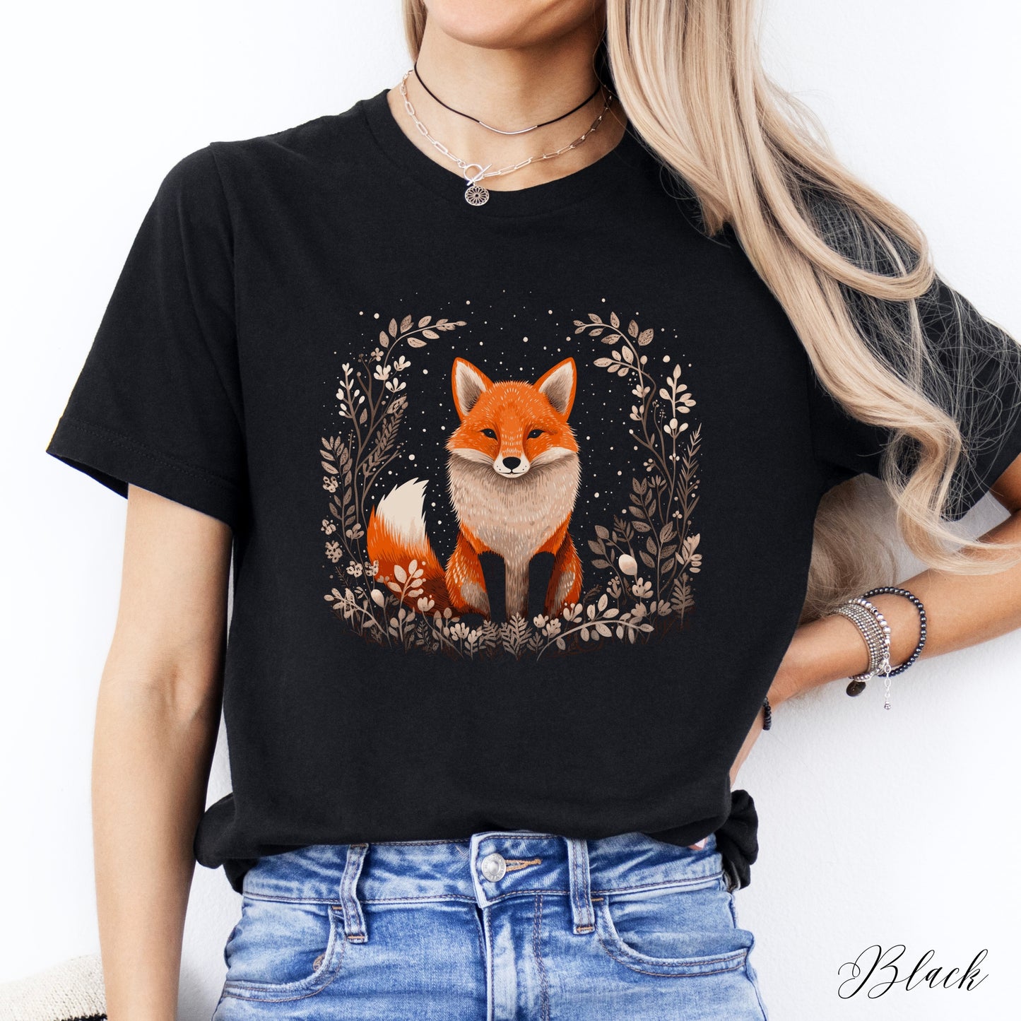Boho Red Fox Shirt - Vintage Aesthetic Woodland Creature Graphic Tee
