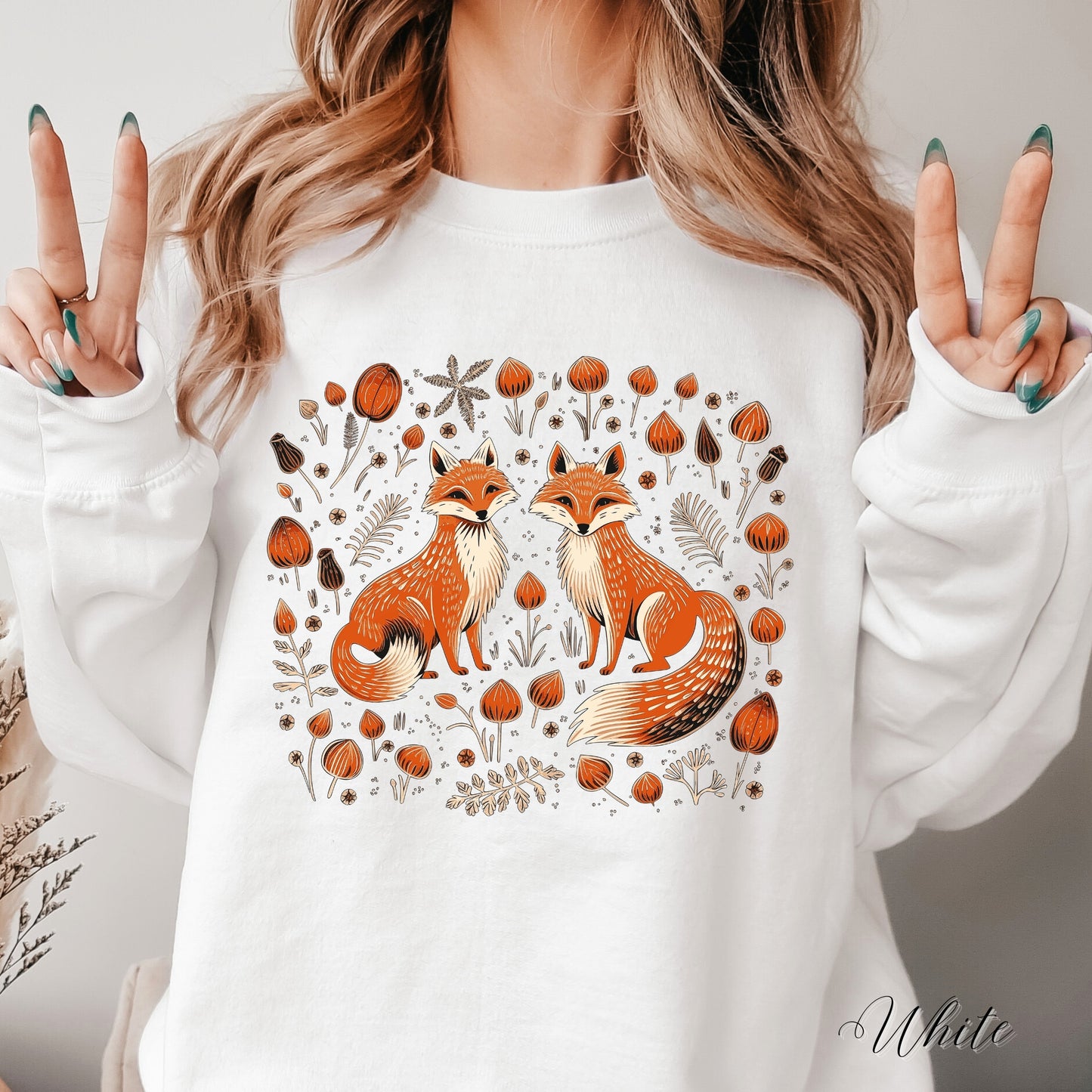 Forest Fox Sweatshirt - Boho Woodland Animal Sweatshirt - Autumn Jumper