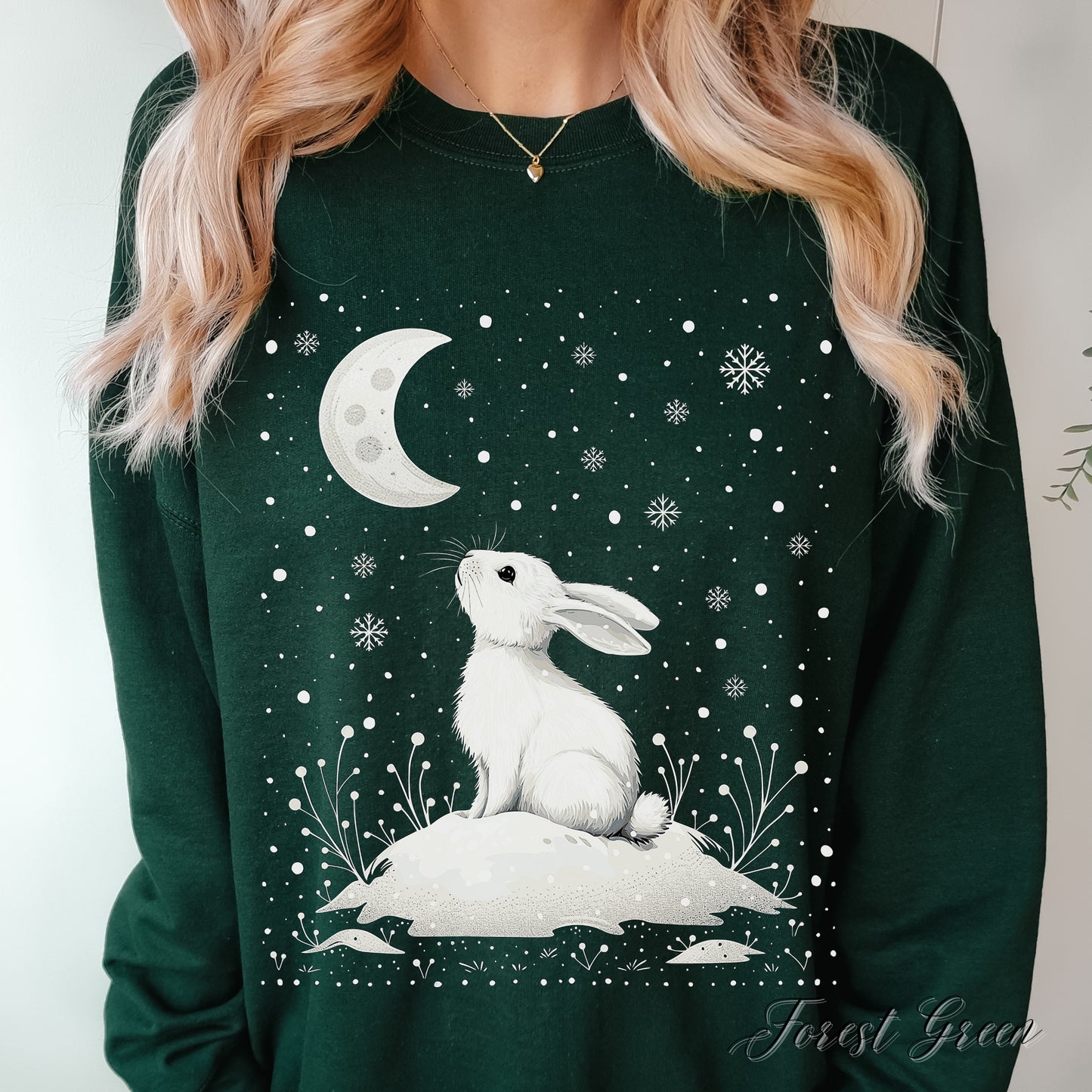 Winter Rabbit Christmas Sweatshirt - Boho Arctic Animal Jumper