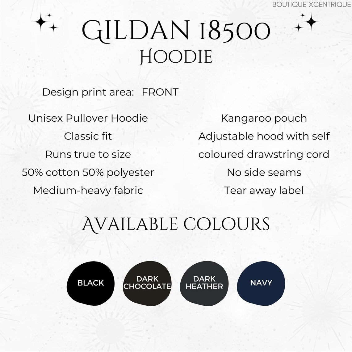 Crescent Moon Hoodie - Bohemian Mystic Moon and Stars Graphic Hoodie