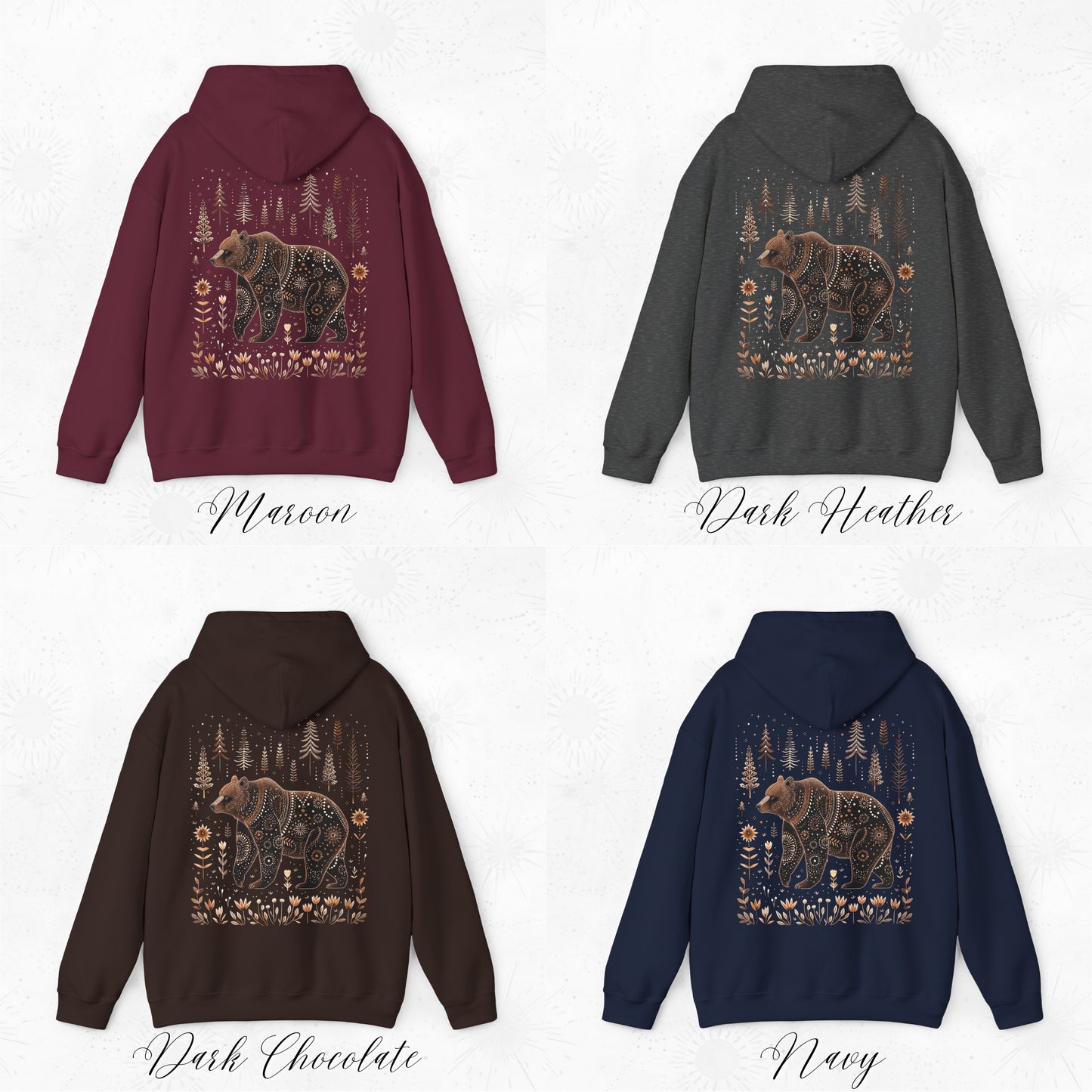 Scandinavian Bear Hoodie - Forest Animal Hoodie