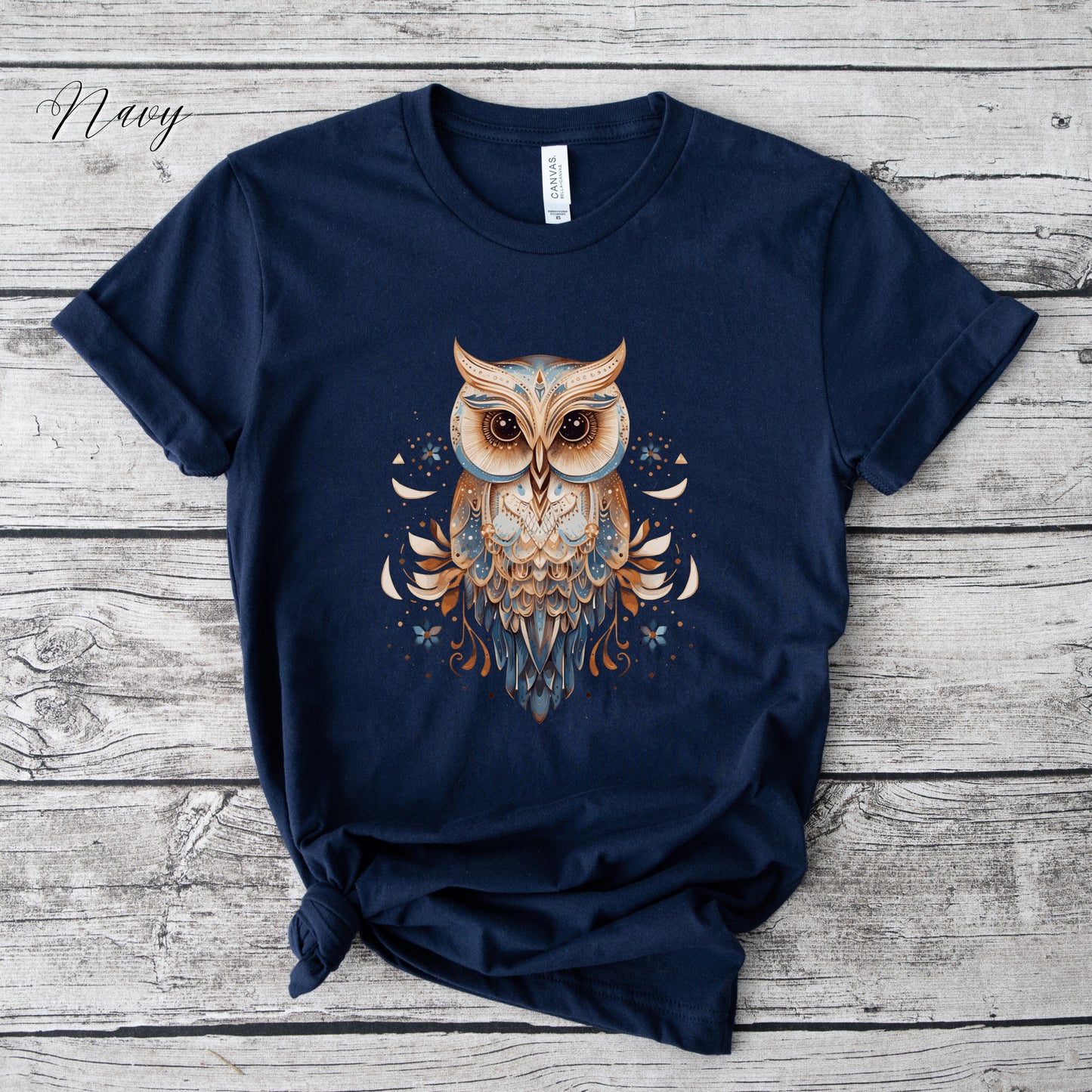 Boho Owl Shirt - Vintage Graphic Tee - Folklore Bird Shirt