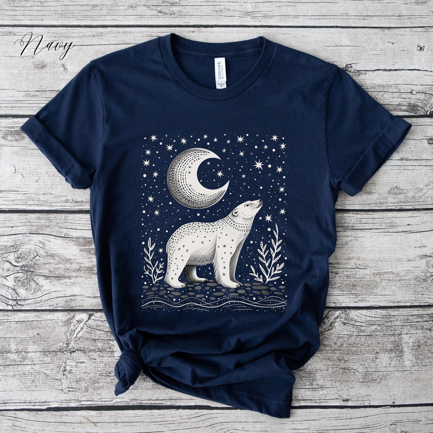 Boho Moon and Polar Bear Shirt - Nordic Christmas Shirt