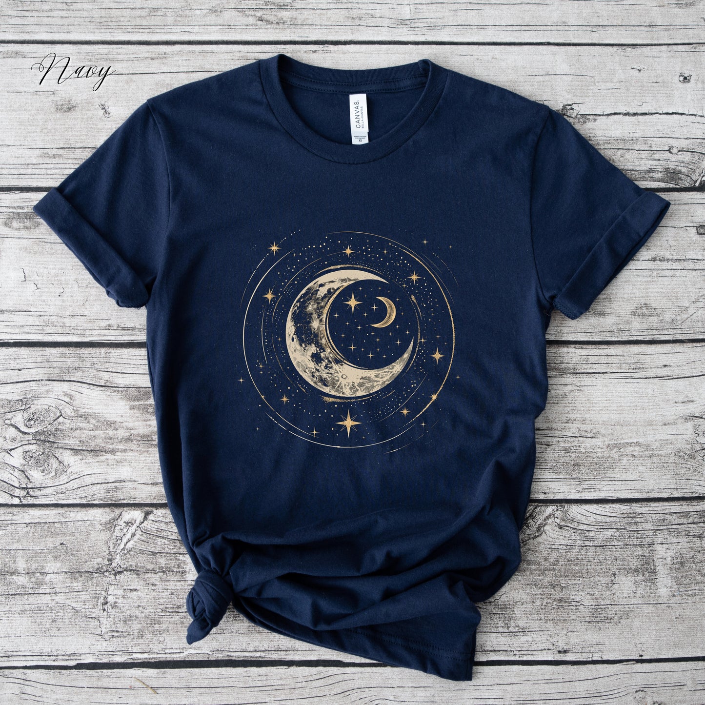 Crescent Moon Shirt - Bohemian Moon and Stars Graphic Tee