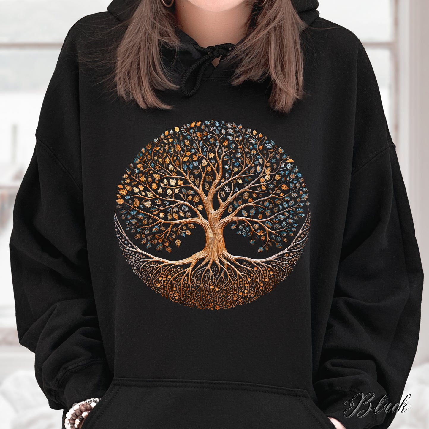 Autumnal Tree of Life Hoodie - Bohemian Tree Sweatshirt