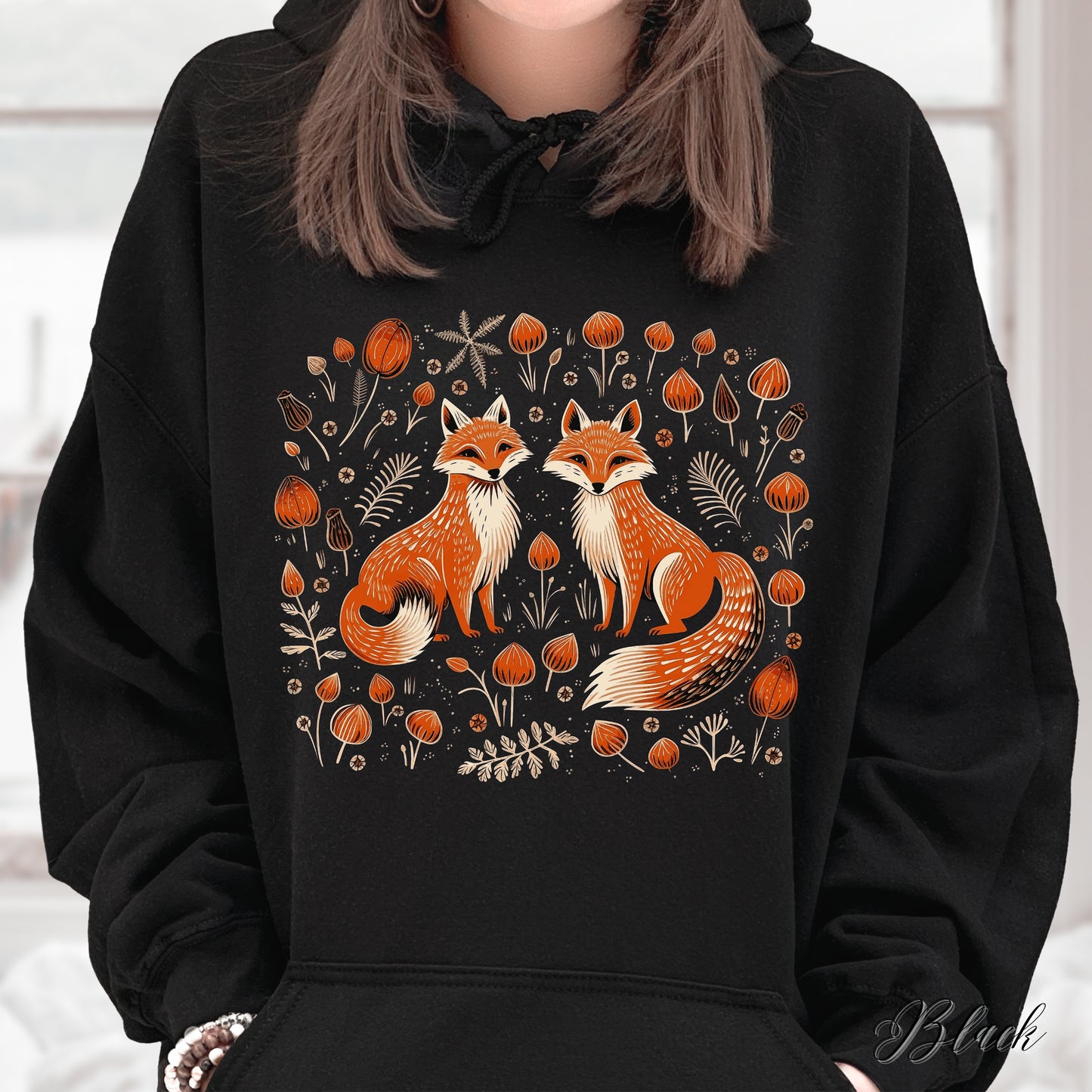 Fall Forest Fox Hoodie - Autumn Hoodie - Woodland Animal Hoodie
