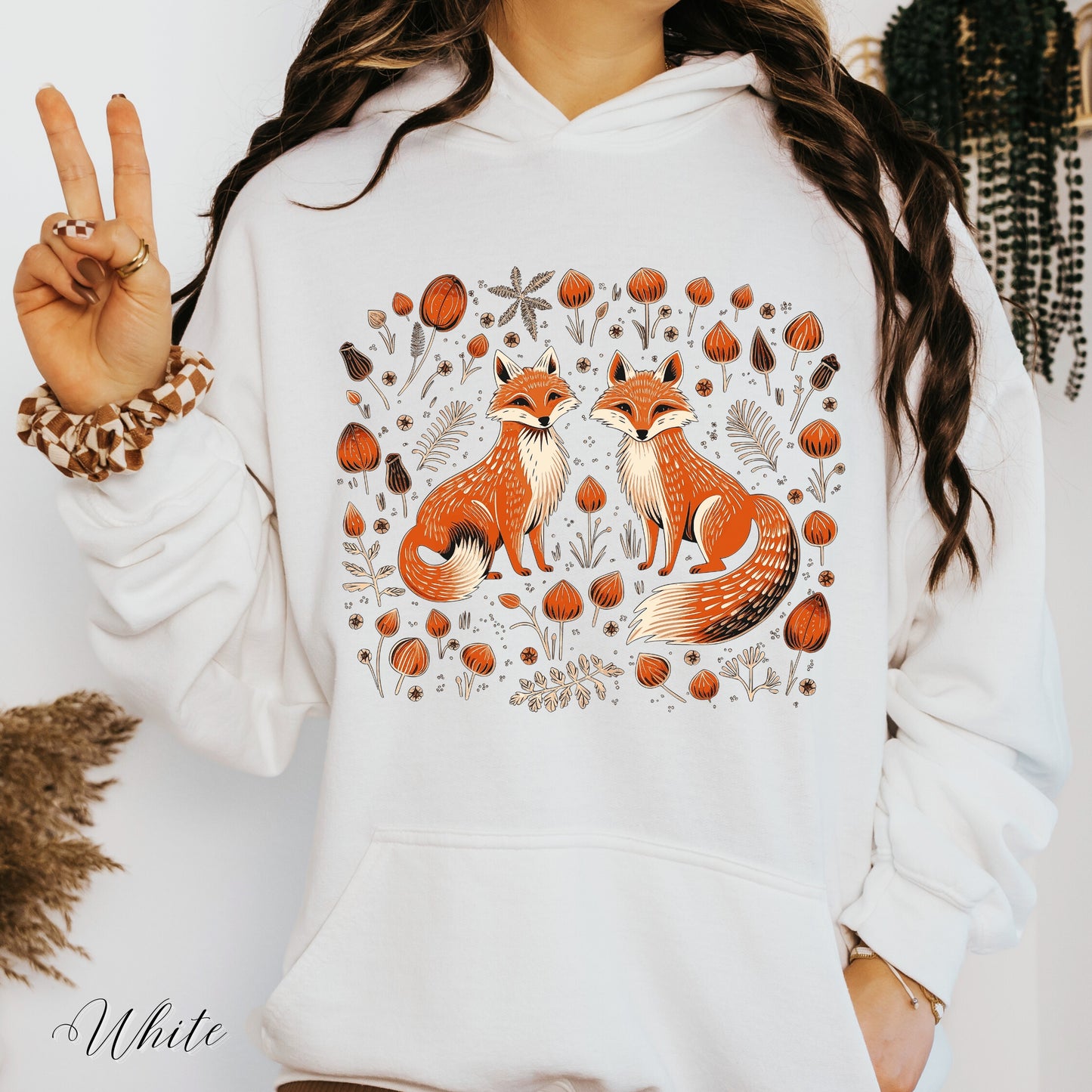 Fall Forest Fox Hoodie - Autumn Hoodie - Woodland Animal Hoodie